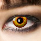 Kontaktlinsen Ork 1 Woche, Halloween Zombie Vampir, Gelb-Rot