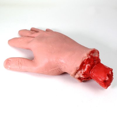 Blutige Latex Hand Halloween Deko/Accessoire für Zombies ca.12cm