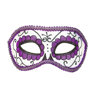 Augenmaske lila Dia de los Muertos unisex für Halloween und Fasching venezianischer Stil