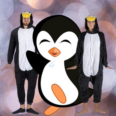 Jumpsuit Onesie Overall Schlafanzug Pinguin S