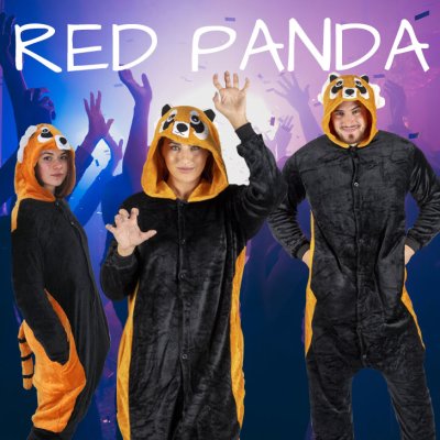 Jumpsuit Onesie Overall Schlafanzug Red Panda L