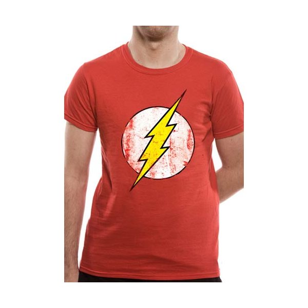The Flash Shirt XXL Distressed Logo rot