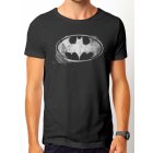 Batman Shirt L Logo Mono Distressed
