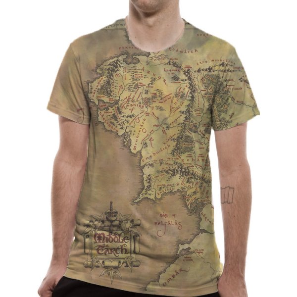 Herr der Ringe Shirt  Mittel Erde Karte