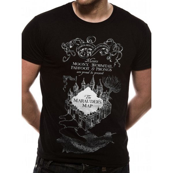 Harry Potter Shirt XL Marauders Map schwarz