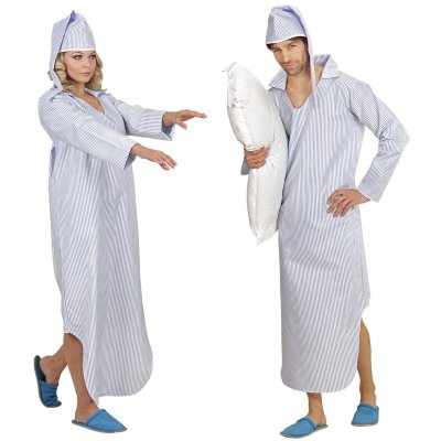 Kostüm Schlafwandler Nachthemd+Mütze M/L weiß