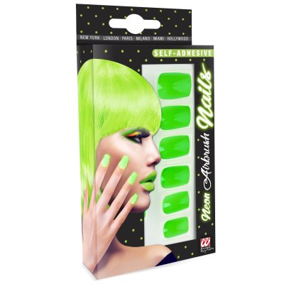 Selbstklebende Fingernägel 12Stk. Neon Grün