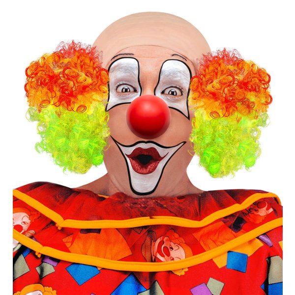 Clownkappe mit lockigen bunten Haaren