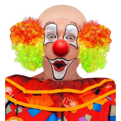 Clownkappe mit lockigen bunten Haaren
