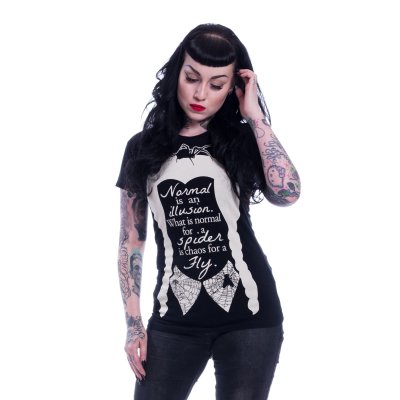 Wednesday Addams Spiderfly Shirt XL schwarz weiß