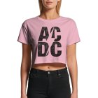 AC/DC Crop Top M stacked Logo rosa