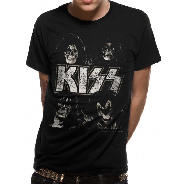 Kiss Shirt L skull heads schwarz