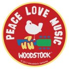 Woodstock Patch "Peace Love Music" bunt