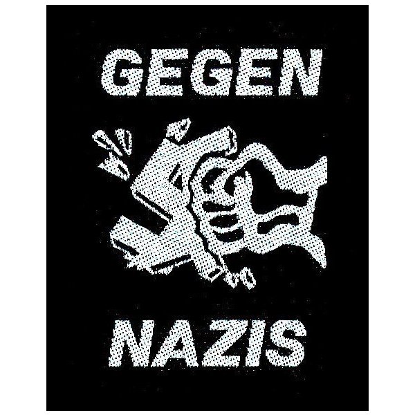 Patch "Gegen Nazis" schwarz weiß