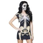 Boland Kostüm Kleid Skeleton schwarz weiß S