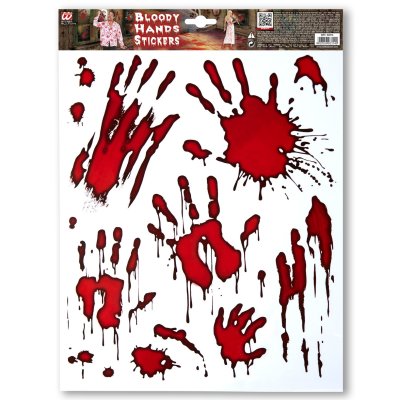 Halloween Deko-Sticker blutige Hände