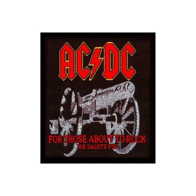 AC/DC Patch "for those about to rock" schwarz rot