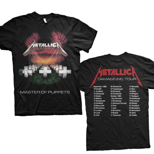Metallica Shirt Master of Puppets Tour 86 beidseitig bedruckt