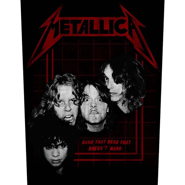 Metallica Backpatch bang that head schwarz rot