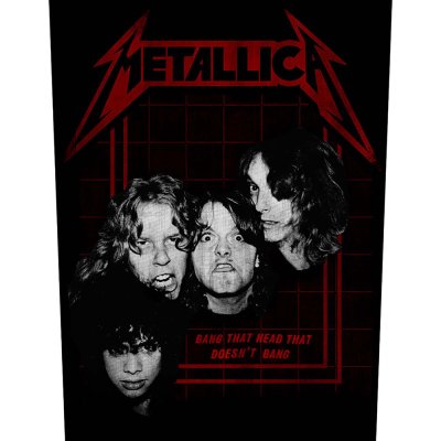 Metallica Backpatch bang that head schwarz rot