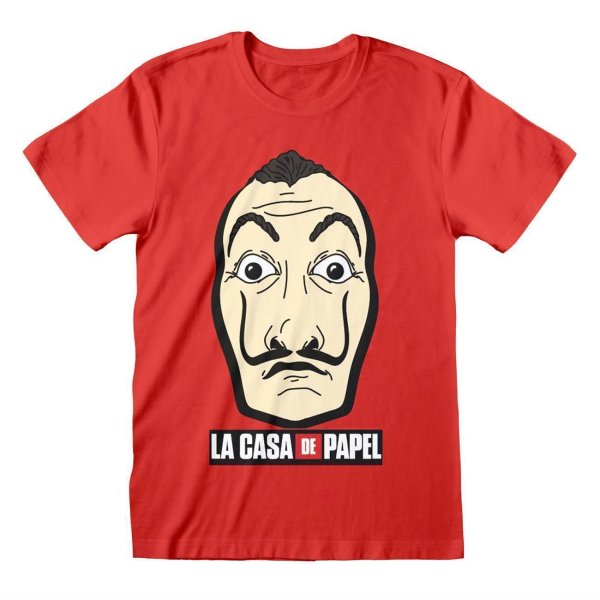 La Casa de Papel - Mask And Logo rundhals T-Shirt Lizenzware Regular Fit
