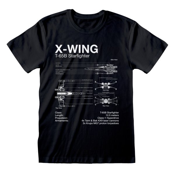 Star Wars - X Wing Sletch rundhals T Shirt Lizenzware Regular Fit