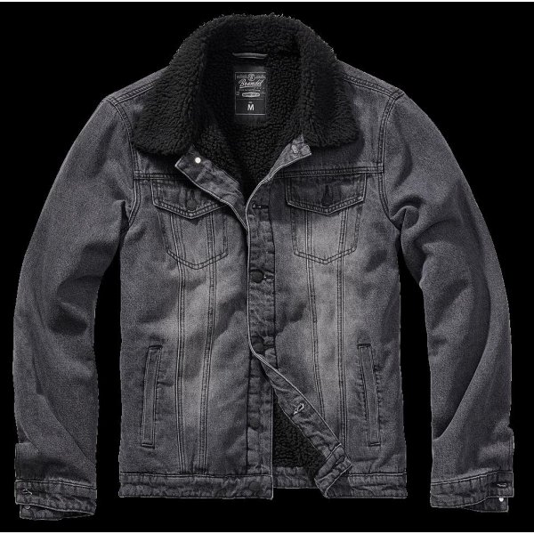 Brandit Black-Black Sherpa Demin Jacket
