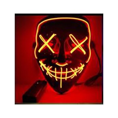 LED Maske mit roten Leuchtschnüren