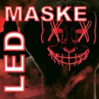 LED Maske mit roten Leuchtschnüren