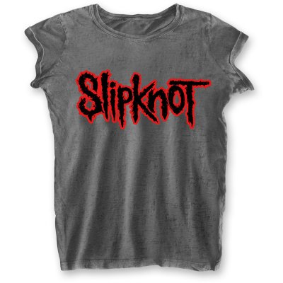 Slipknot Top Logo Burn Out Grau
