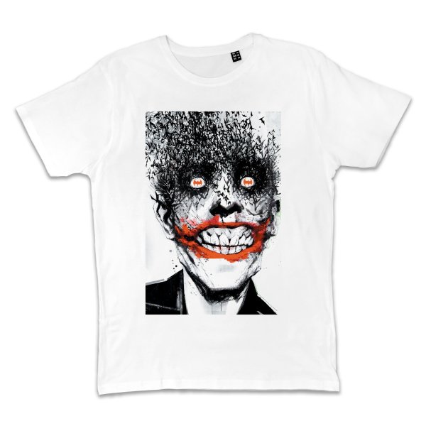 Joker Horror Bat Face T-Shirt S Weiss