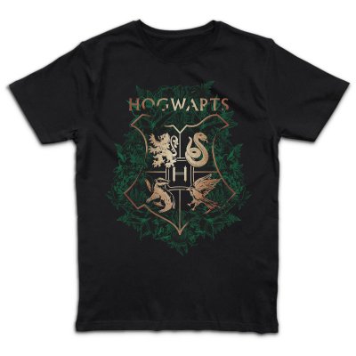 Harry Potter Hogwarts Green Floral Crest T-Shirt