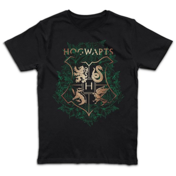 Harry Potter Hogwarts Green Floral Crest T-Shirt XXL