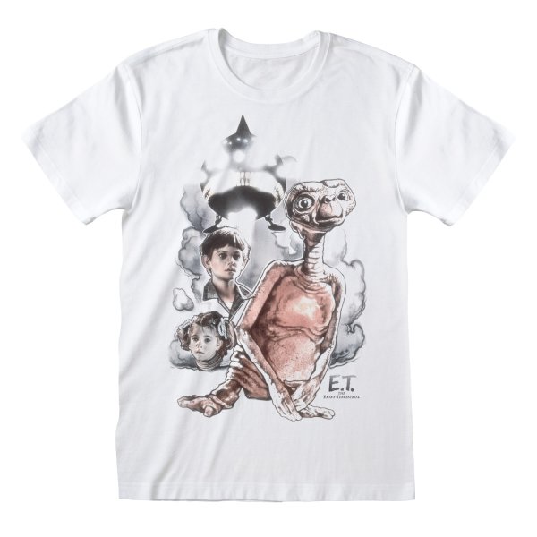E.T. T-Shirt S Vintage Characters Weiß