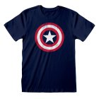 Captain America T-Shirt S Shield Distressed Navy