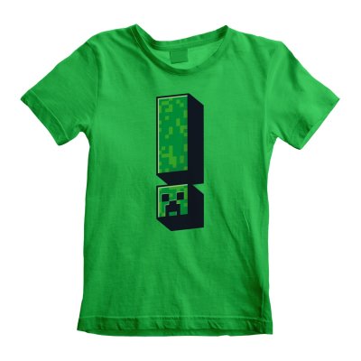 Minecraft Kinder T-Shirt Creeper Exclamation Grün