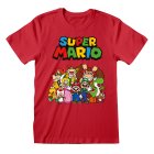 Super Mario T-Shirt Main Character Group Rot