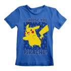 Pokemon Kinder T-Shirt I Choose You Blau