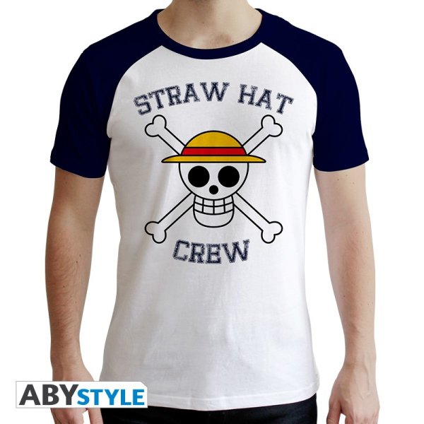 One Piece Skull T-Shirt Weiß Blauf
