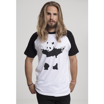 Banksy´s Graffiti Panda Raglan T-Shirt Schwarz...