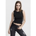 Lace Up Cropped Top Schwarz