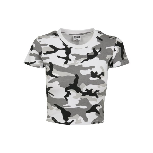 Stretch Jersey Cropped Top Snow Camo