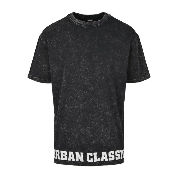 Urban Classics Acid Washed Logo T-Shirt Schwarz