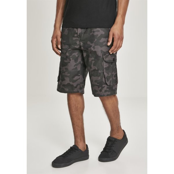 Belted Camo Cargo Shorts Ripstop Grey black