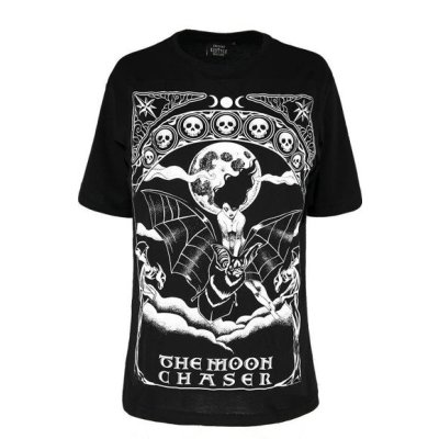Restyle T-Shirt The Moon Chaser Schwarz Oversized