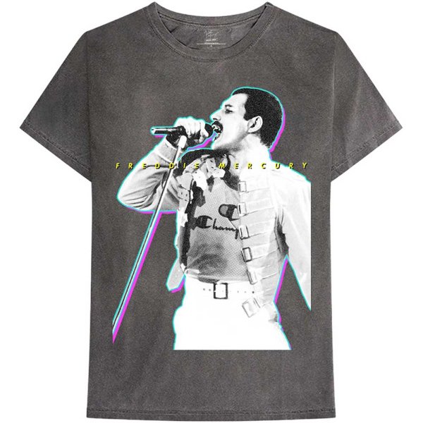 Freddie Mercury T-shirt Glow Mineral Wash Grau