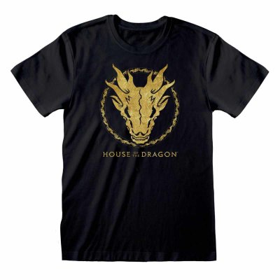 House Of The Dragon T-Shirt Gold Ink Skull Schwarz