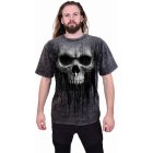 Spiral Acid Skull T-Shirt Schwarz Acid Wash