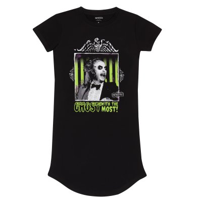 Beetlejuice Dressshirt  Schwarz Ghost With the Most