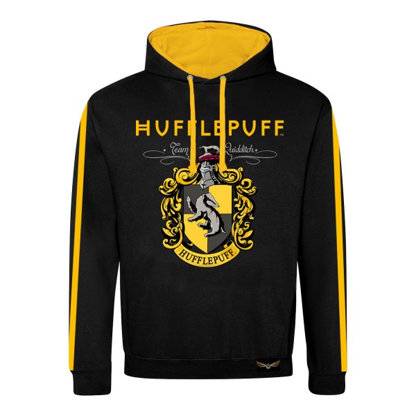 Harry Potter Hoodie  Schwarz Unisex Property Of Hufflepuff (Contrast Pullover)
